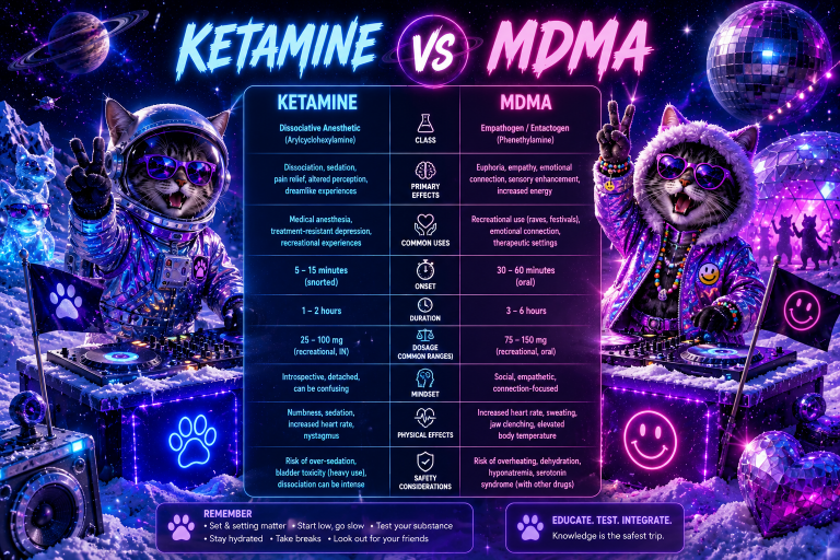 Ketamine vs MDMA: Key Differences in Effects & Duration